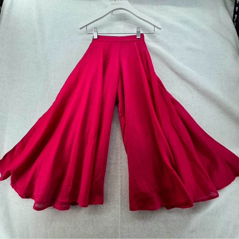 Little Girls Georgette Palazzo Pants Shimmer Red Sz 4/5 Please Read Description